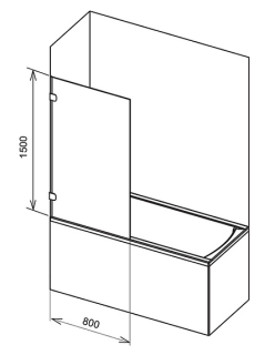 Шторка на ванну Ravak Briliant BVS1-80 7U840A00Z1 Transparent профиль хром