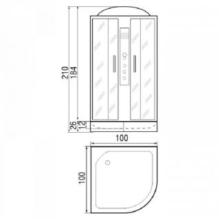 Душевая кабина RIVER DUNAY DUNAY 100/26   МТ