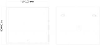 Зеркало с подсветкой Art&Max Zoe 90x80см AM-Zoe-900-800-DS-F