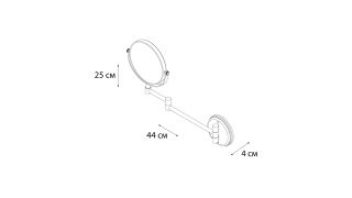 Зеркало косметическое FIXSEN черное Hotel D15 (FX-31021B)