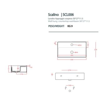 Раковина ArtCeram Scalino SCL006 05 00 белая 50 см