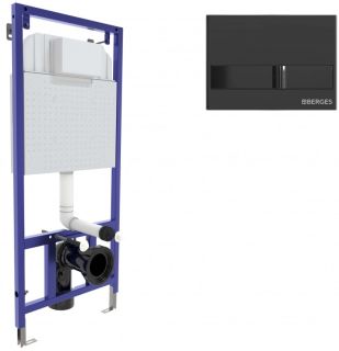 Инсталляция для унитаза Berges Novum L6 с кнопкой чёрный глянец 040216