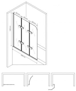 Шторка на ванну Berges City 2.0 100см хром 062014