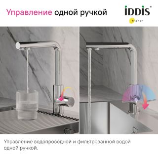 Смеситель для кухни IDDIS Rule RULSBLFi05 с фильтром хром