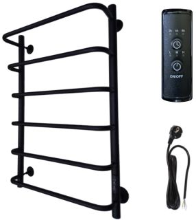 Полотенцесушитель электрический Маргроид В8 Каскад 80x50см чёрный матовый 08-8050-3097-9005R