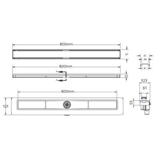 Душевой лоток Berges Wasserhaus B1 Keramik 091017 60 Хром глянец