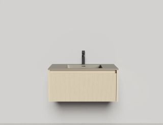 Подвесная тумба Salini Domino 27D108INF 80см эмаль/фрезерованный фасад под встраиваемую раковину