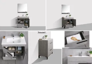 Напольная тумба с раковиной Parly Spa Gill70 цементно-серый