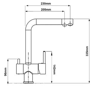 Смеситель для кухни Boch Mann Laura B BM10424 с краном под фильтр чёрный