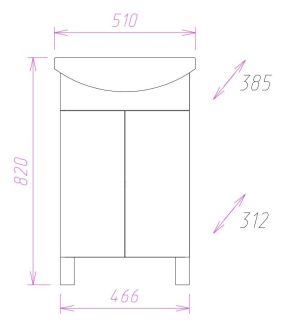 Напольная тумба под раковину Onika Лига 105030 50см белый