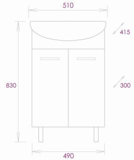 Напольная тумба под раковину Onika Коралл 105032 50 см белый