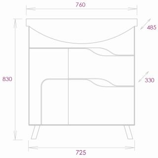 Напольная тумба под раковину Onika Веронэлла 107514 75см белый