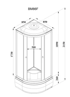 Душевая кабина Parly BM86F 85x85 см