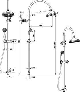 Душевая стойка Boheme Brillante хром 403