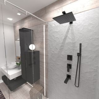 Встраиваемый смеситель для душа Paini Grazia 21PZ690 чёрный матовый