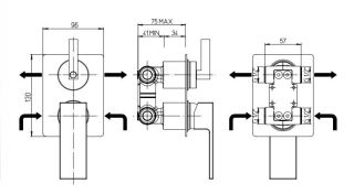 Встраиваемый смеситель для ванны Paini Grazia 21CR6911 хром