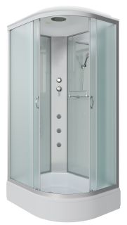 Душевая кабина Niagara NG-33084-14LG с гидромассажем 100x80см серебро/матовое