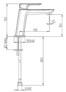 Смеситель для раковины Paini Nove 09YO205ME чёрный
