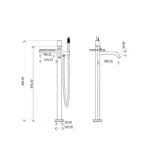 Напольный смеситель для ванны Boheme Stick Linea 129-CB.3 брашированная медь