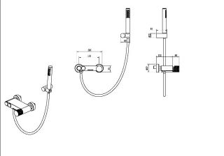 Смеситель для ванны и душа Boheme Stick Spirale 123-CRCR.4 хром
