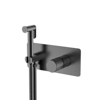 Гигиенический душ со смесителем Boheme Stick Spirale 127-GM.4 оружейная сталь