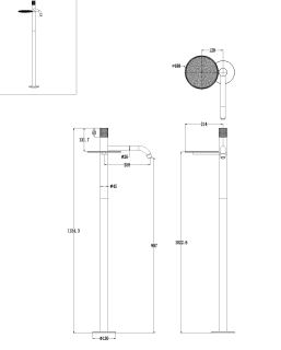 Напольный смеситель для раковины Boheme Stick Diamond 120-NB брашированный никель