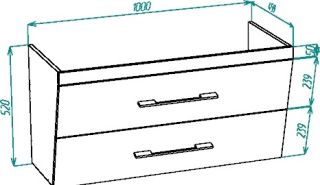 Тумба под раковину Bellezza Берта 100см красный 00000007115