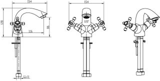 Смеситель для раковины Boheme Flora хром 271-FL