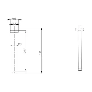 Кронштейн для верхнего душа Boheme Uno 629-UNO-GM оружейная сталь