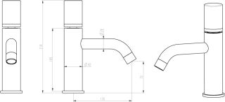 Смеситель для раковины Boheme Stick чёрный/белый 121-B-MR-W