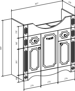 Тумба под раковину Bellezza Кантри 85см белый 00000010050