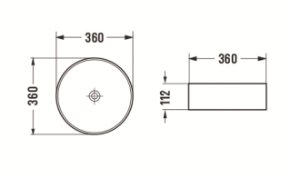 Раковина  CeramaLux GL10 белый графит 36 см