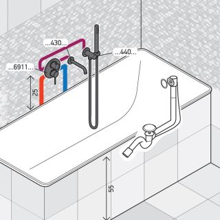 Душевой комплект Paini Cox 78PJSET26911BATH матовое золото