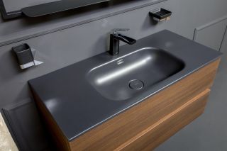 Раковина Armadi Art Vallessi 120см керамика антрацит глянец 838-120-B