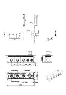 Встраиваемый смеситель для душа Boheme Fusion 130-SYS-MW с ручным душем белый матовый