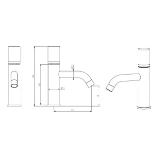 Смеситель для раковины Boheme Stick 121-SGM-MR-W оружейная сталь/белый мрамор
