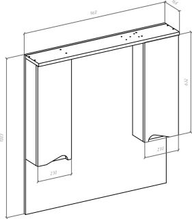 Зеркало-шкаф с подсветкой Bellezza Эйфория 100см черный 00000007202