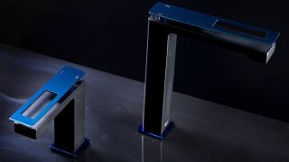 Смеситель для накладной раковины Boheme Q чёрный/синий 142-BUW