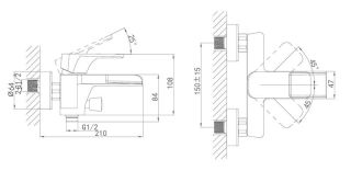 Смеситель для ванны DQ Berlin Technische чёрный DA1433515