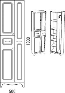Пенал Corozo Классика 50см белый SD-00000337