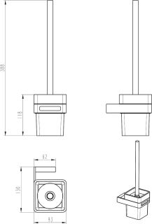 Щётка для туалета Boheme Q чёрный 10954-B
