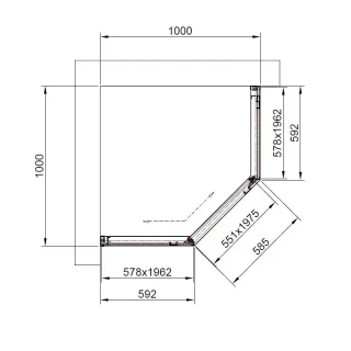 Душевой уголок Timo T33R 100x100 см правый никель