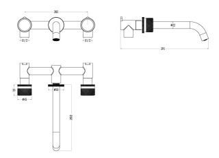 Встраиваемый смеситель для раковины Boheme Stick Spirale 152-2-CB.4 брашированная медь
