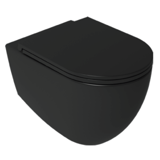 Подвесной унитаз Isvea Infinity 10NF02001SV-2N безободковый крышка микролифт чёрный матовый