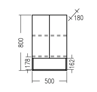Шкаф Санта Мира 700467 над стиральной машиной 50 см разобранный белый