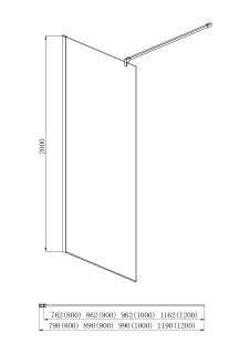 Душевая перегородка Aquatek Walk in AQ WIW 09020CH 90см хром