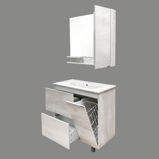 Comforty Зеркало-шкаф "Верона-90" дуб белый