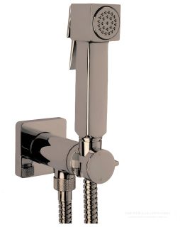 Гигиенический душ Bossini Cube Brass Mixer Set E38001.094 с прогрессивным смесителем брашированный никель