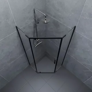 Душевой уголок Triton Дека Щ0000062934 100x100 см профиль чёрный стекло прозрачное