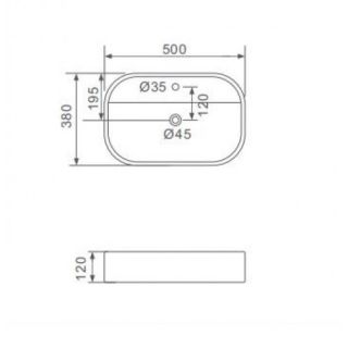 Накладная раковина Gappo GT308 50 см белый